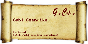 Gabl Csendike névjegykártya